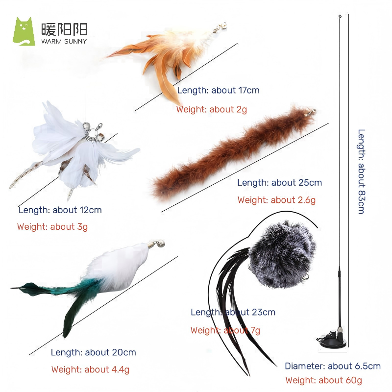 Suction Cup Feather Cat Toy green cat step