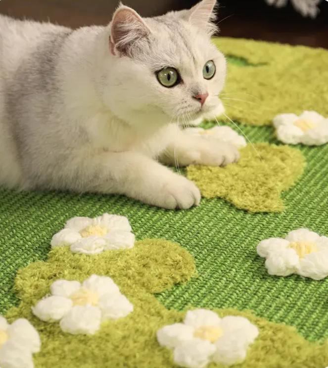 Sisal carpet with flowers sisal carpet with flowers