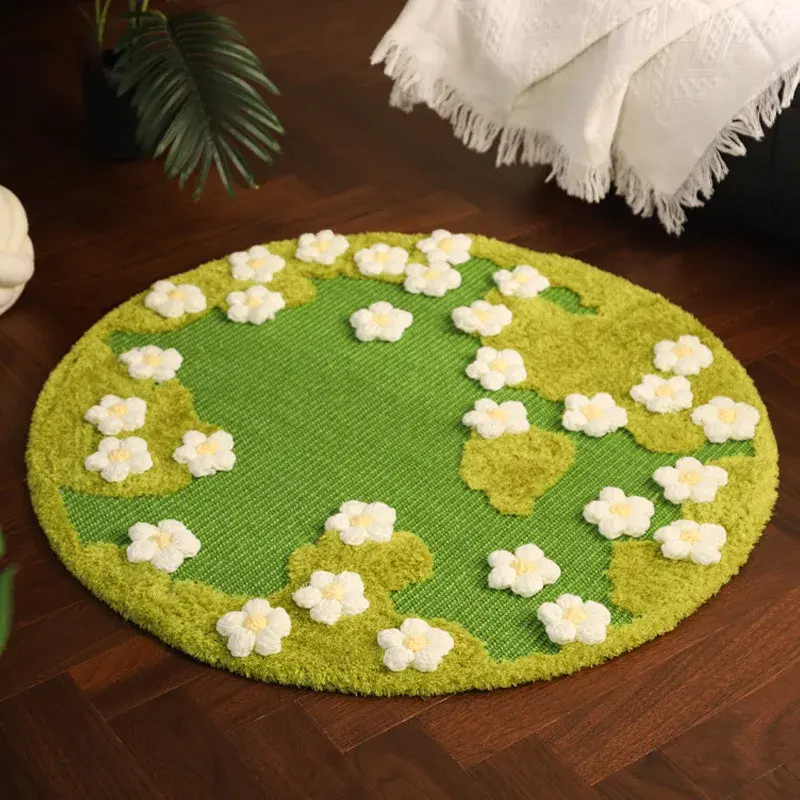 sisal carpet with flowers